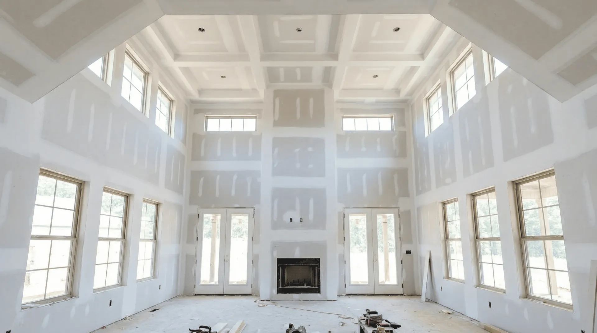 Interiores residenciais em Drywall, obra atendida pela rede Fast